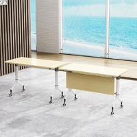 Folding Training Room Tables on Wheels Office Wooden Low Table